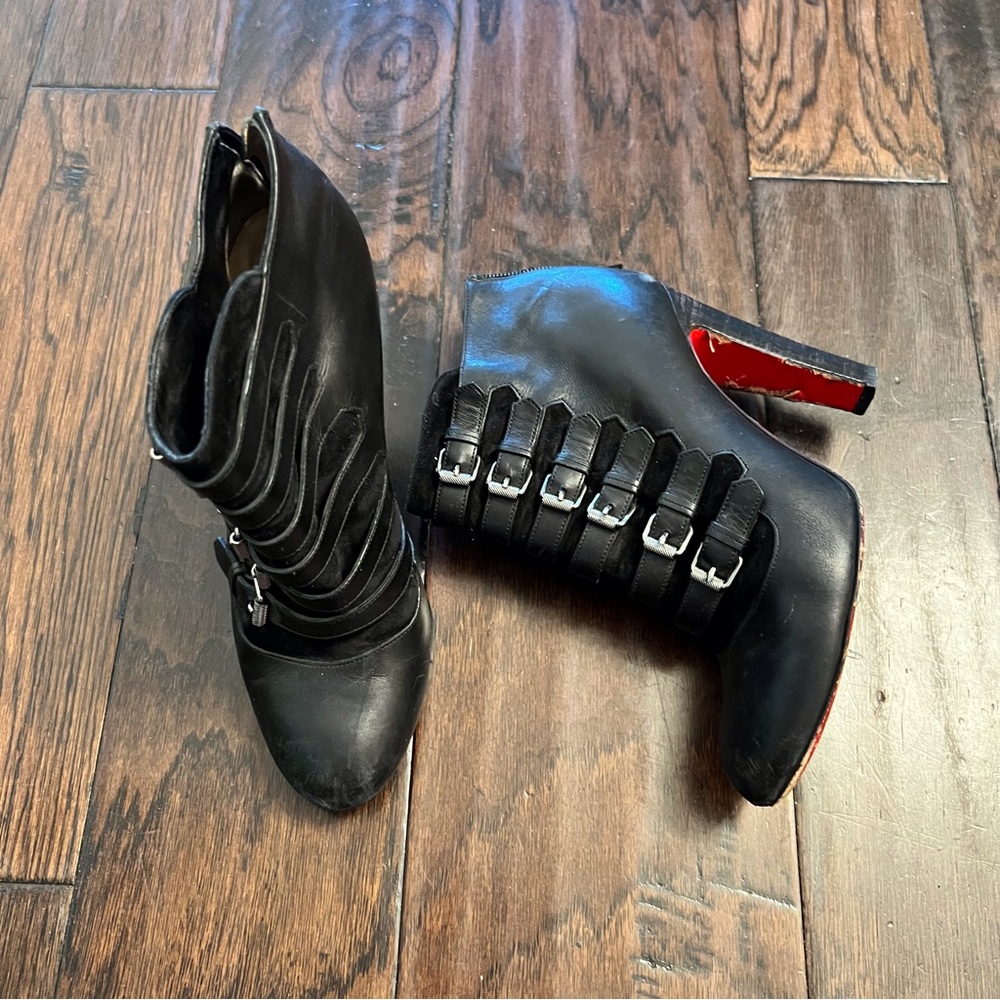 Authentic Christian Louboutin Black Leather Heels